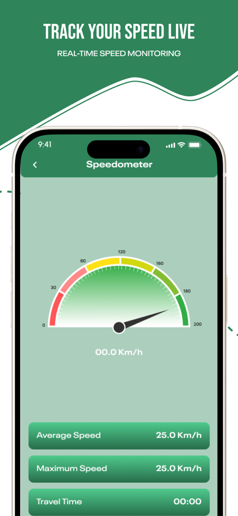 Earth Maps 3D: Live Satellite - Digital speedometer interface in Earth Maps 3D showing real-time speed monitoring.