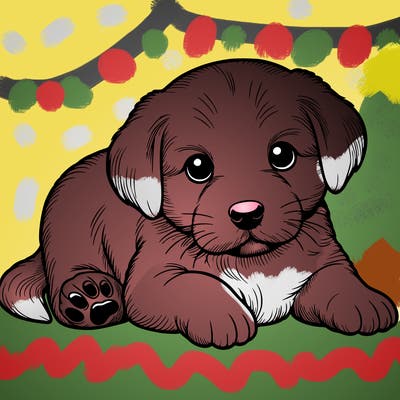 a cute realistic puppy