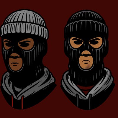 black men wearing a ski mask