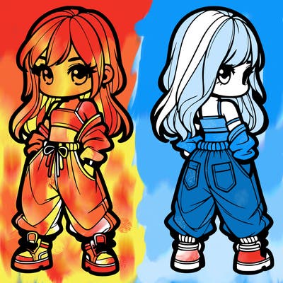 girl in crop top and baggy pants