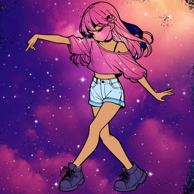 realistic girl danceing