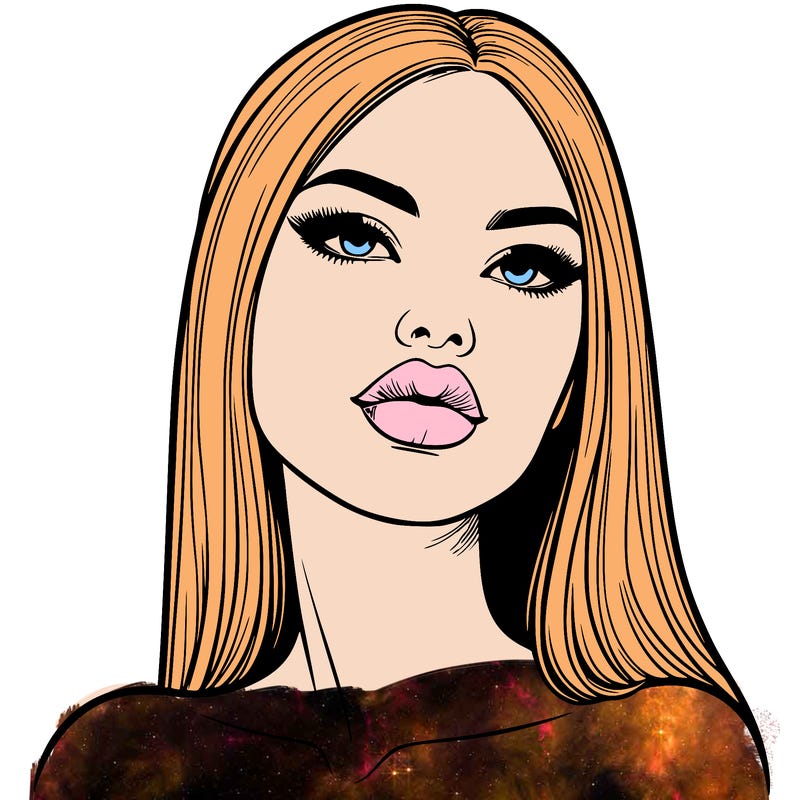 realistic woman with full lips