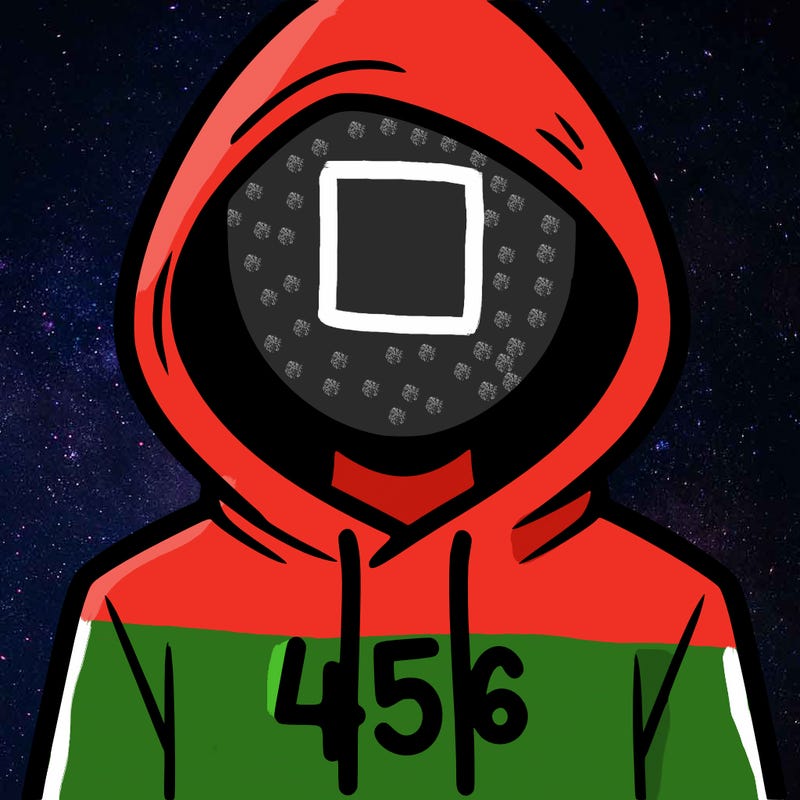 a person with non face waering a hoodie with a 456 symbol