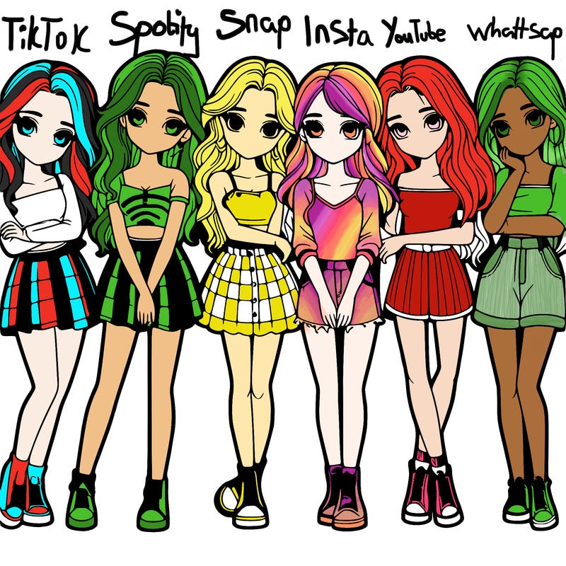 a group of girls realistic