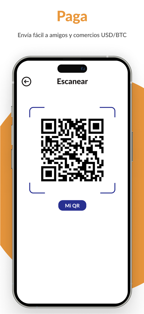 Chivo Wallet - QR code scanner interface for Bitcoin and USD payments in Chivo Wallet