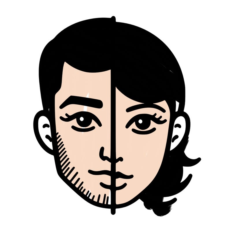 people face split