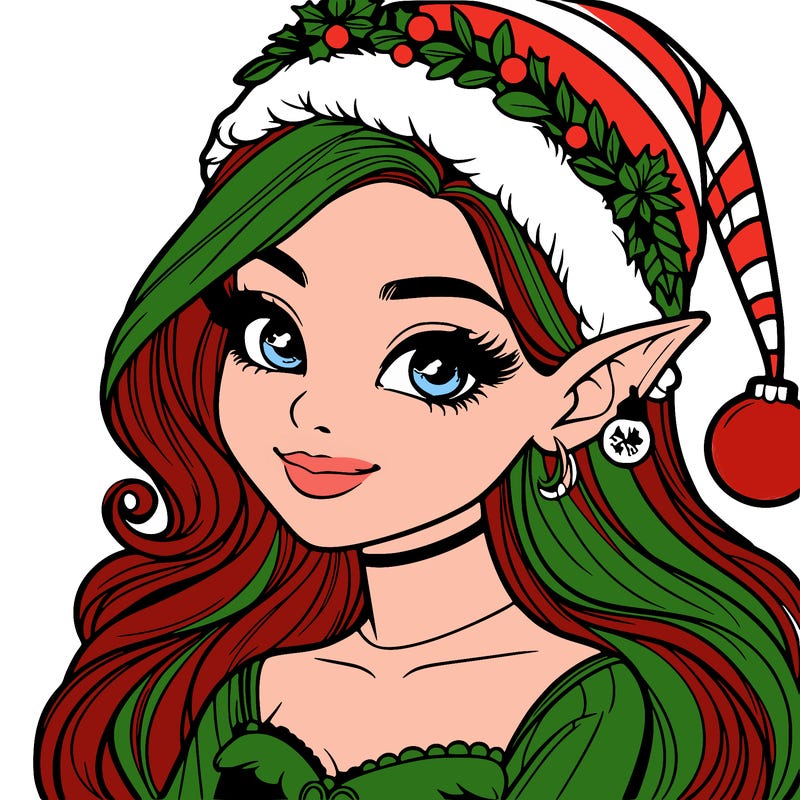 christmas girl elf realistic