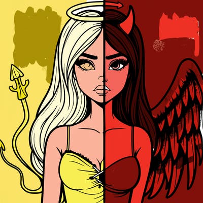 devil vs angel realistic girl