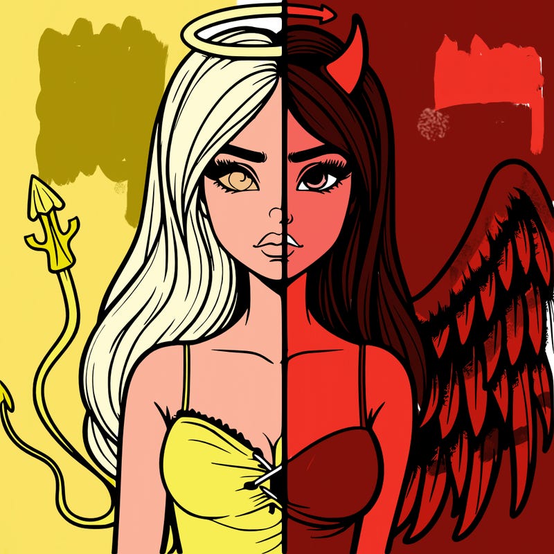 devil vs angel realistic girl