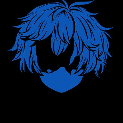 manga boy fluffy hair covering his eyes