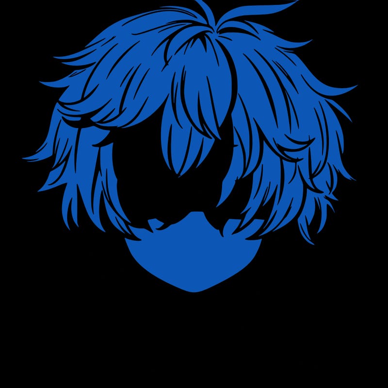 manga boy fluffy hair covering his eyes