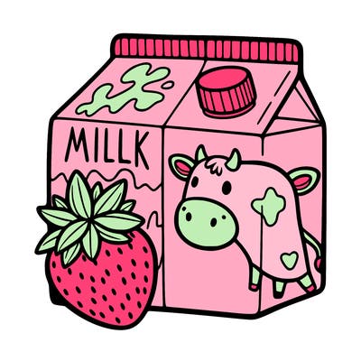 strawberry cow milk carton