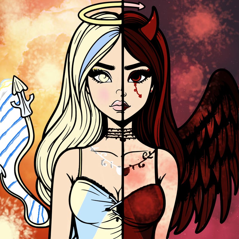 devil vs angel realistic girl