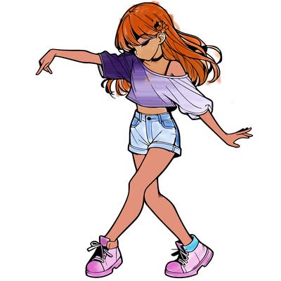 realistic girl danceing
