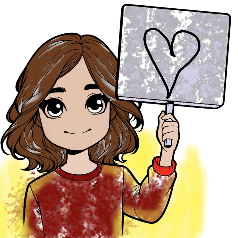 realistic girl holding up a sign