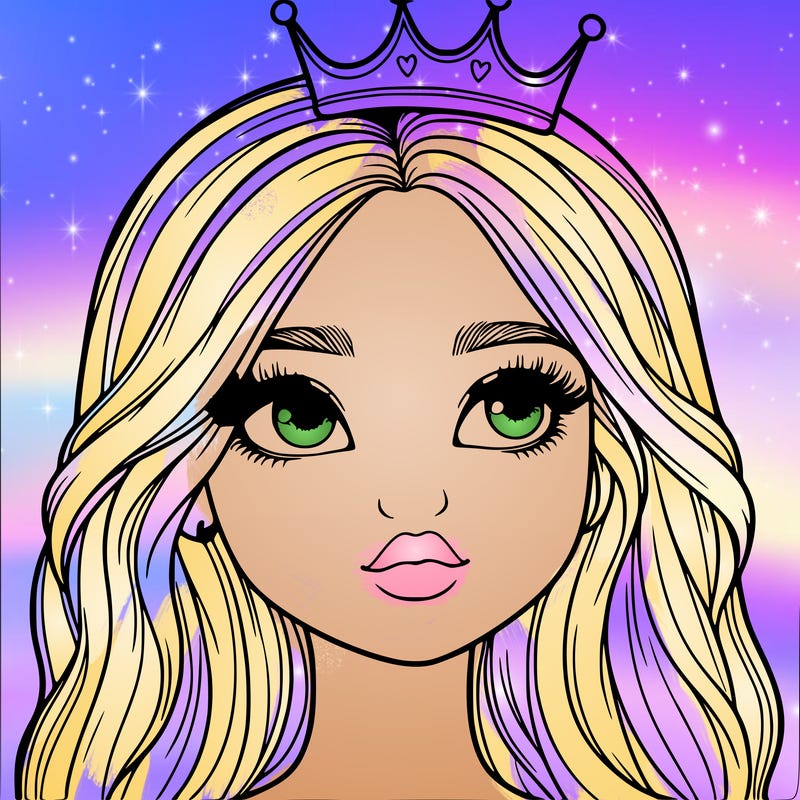 a realistic girl with a crown on