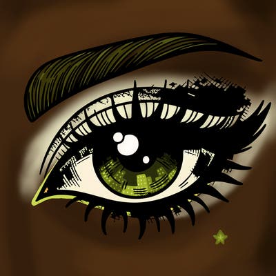 eye with eyeshadow marks