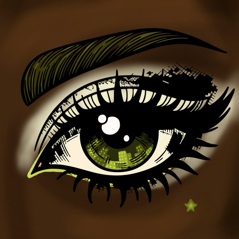 eye with eyeshadow marks