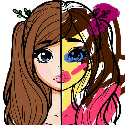 realistic girl split