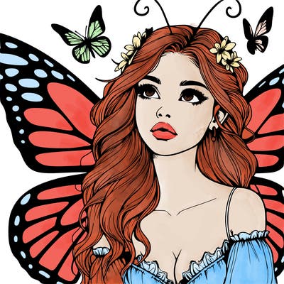 butterfly fairy realistic girl