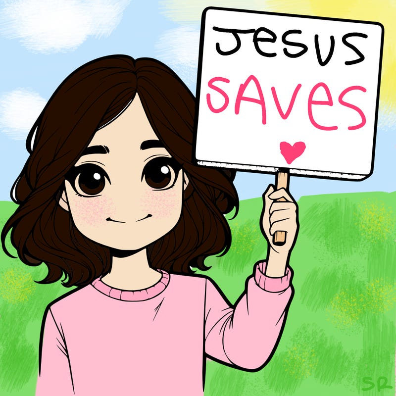 realistic girl holding up a sign
