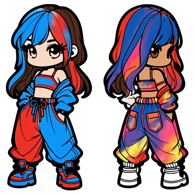 girl in crop top and baggy pants