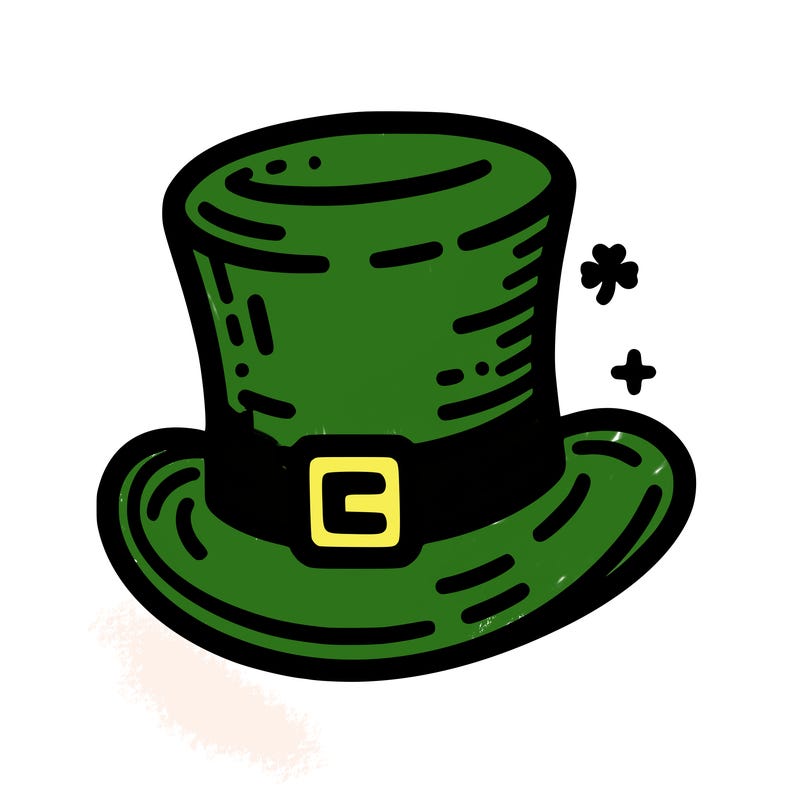 st patrick hat with thin lines