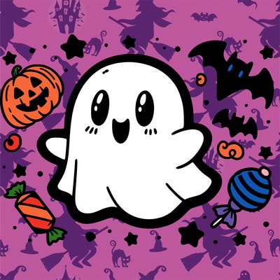 halloween cute little ghost