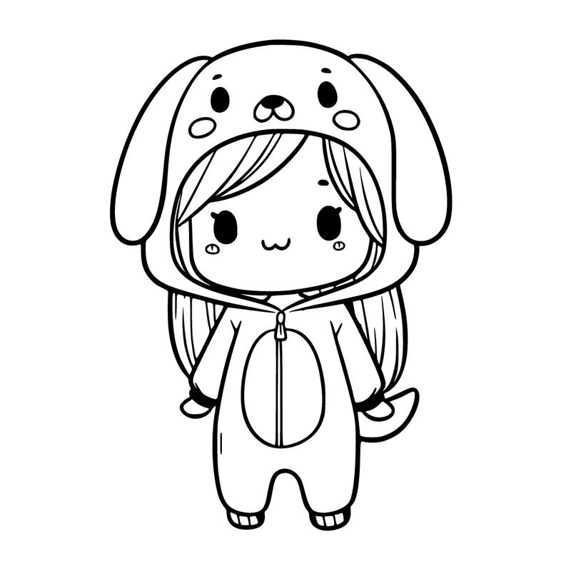 a girl in a dog wonesie