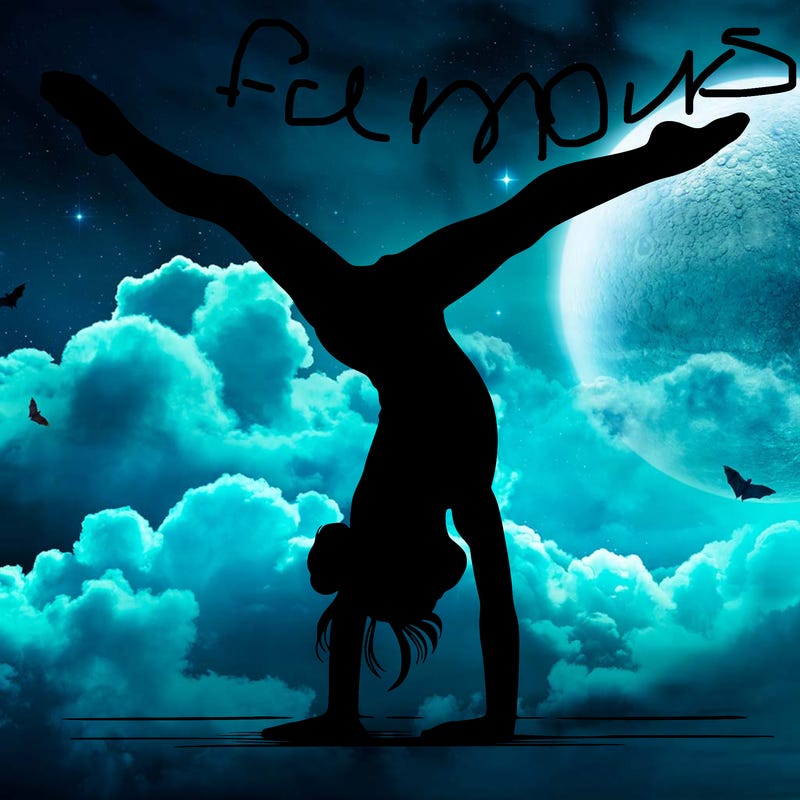 realistic gymnastic hand stand girl in four splits