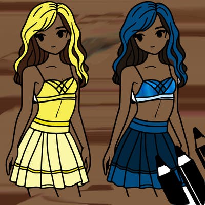 girl in crop top and skirt