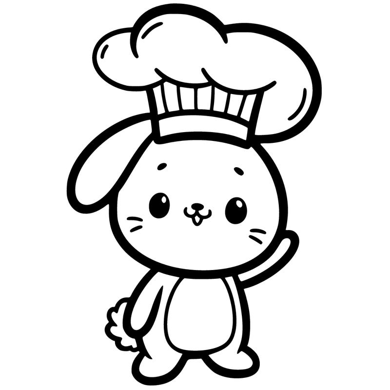 bunny with a chef’s hat