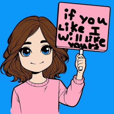 realistic girl holding up a sign