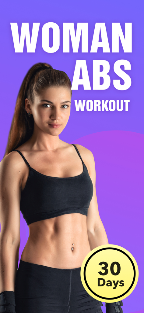 Fit woman showing toned abs for a 30 day workout challenge