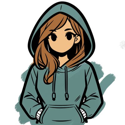 a woman wearing a hoodie