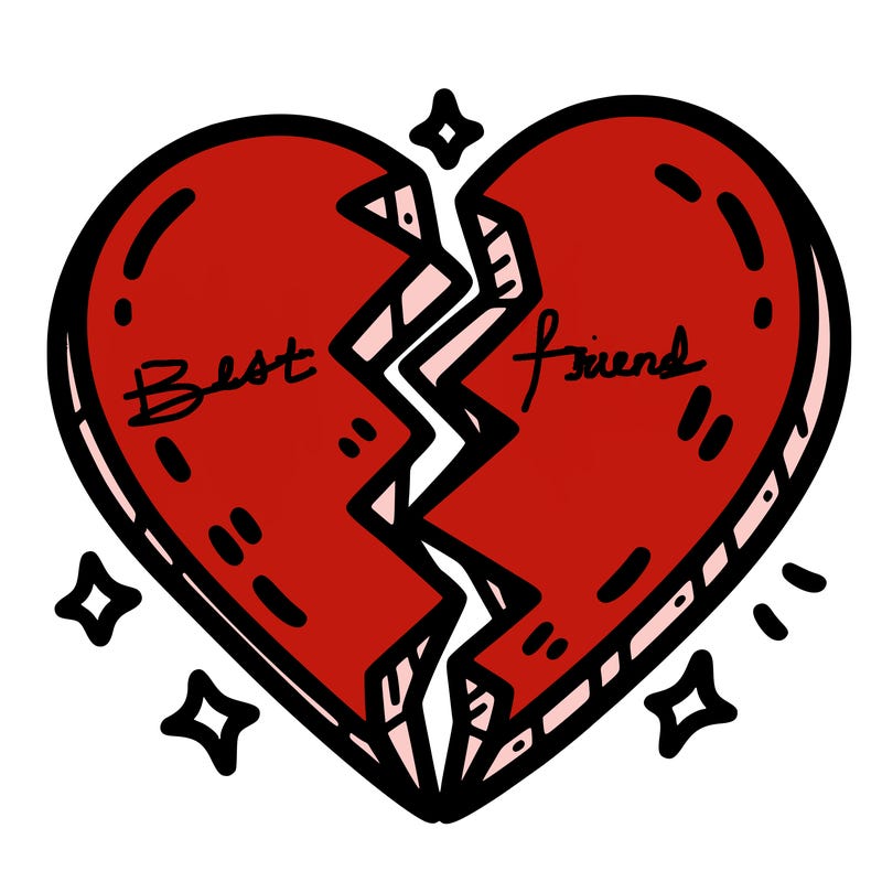 split in half heart