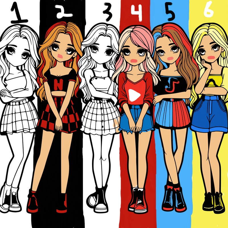 a group of girls realistic