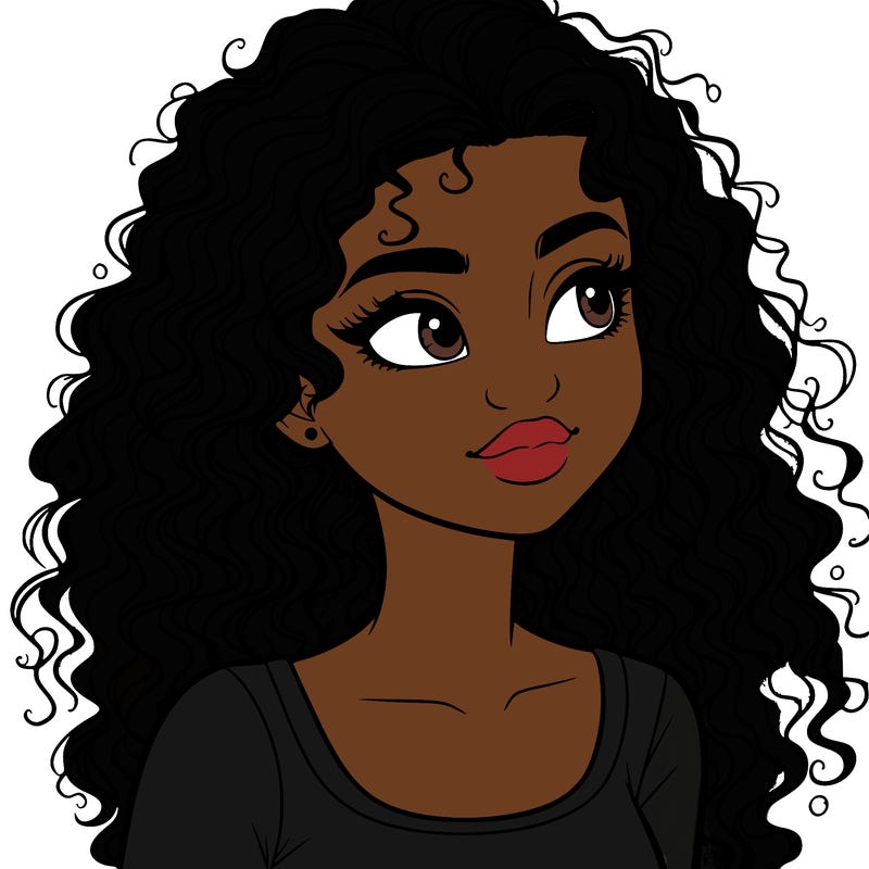 realistic girl with curly hair