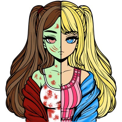 realistic girl split