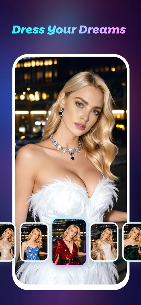 Jovial AI - Jovial AI app screenshot showing the AI outfit changer feature with various fashion styles