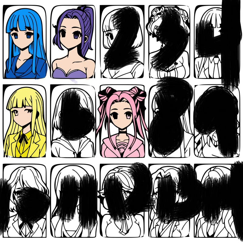 girls that look diffrent anime