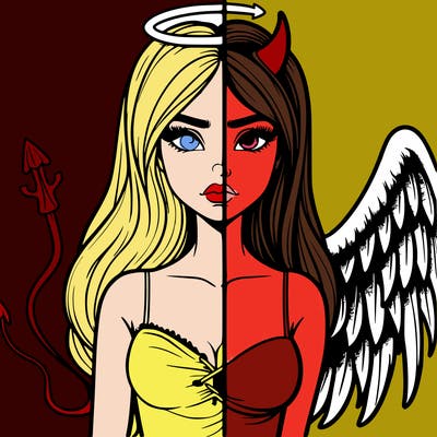 devil vs angel realistic girl