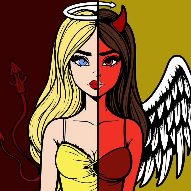 devil vs angel realistic girl