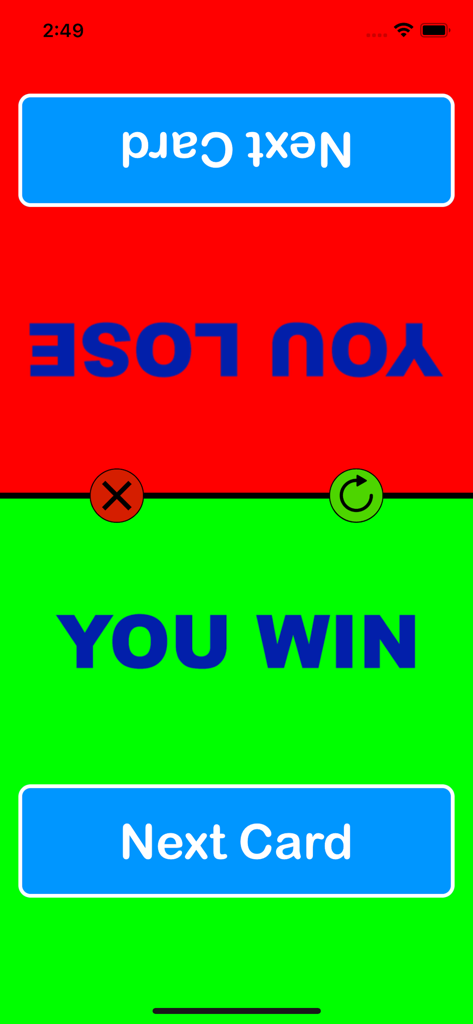 Snap - Classic Card Game - Multiplayer-Ergebnisbildschirm, der Sieg- und Niederlagenstatus im Snap-Kartenspiel anzeigt