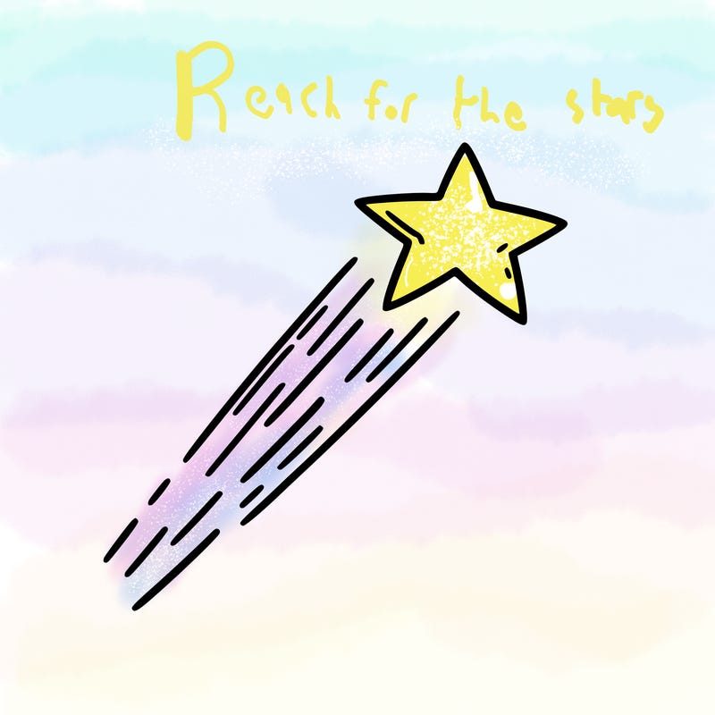 a shooting star in the sky