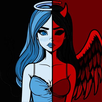 devil vs angel realistic girl