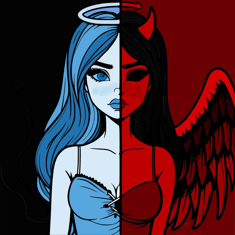 devil vs angel realistic girl
