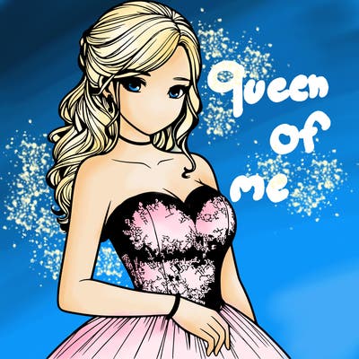 realistic girl in prom dress