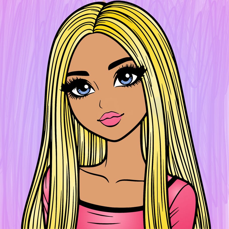 realistic girl with straight and long hair