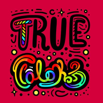 "true colors" written